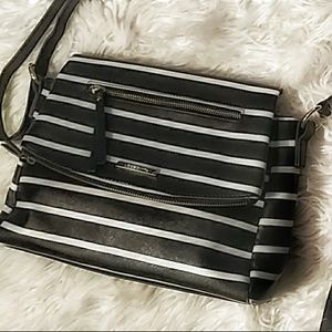 Black and white striped Liz Clairborne purse